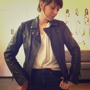 Black leather jacket